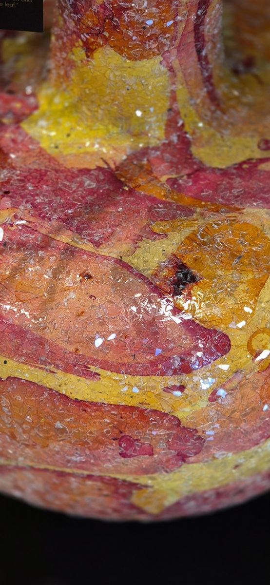 Vaas mosaic geel rood 29x29x34 cm - Afbeelding 3