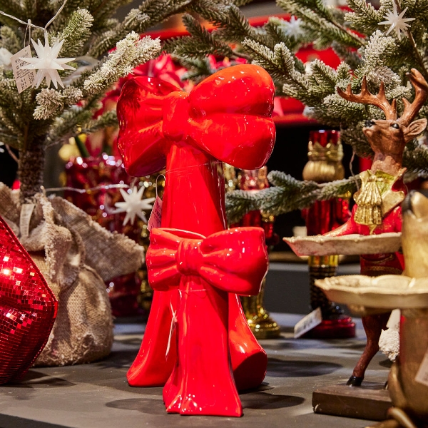 Vaas rode strik 23x13x37 cm - Afbeelding 2