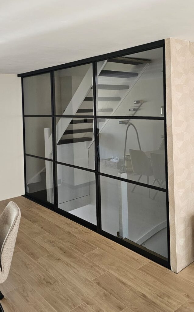 Staallook schuifdeuropstelling ML3 3 deuren 3 sporenrails