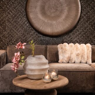 PTMD Keven Natural mango wood ribbed coffee table