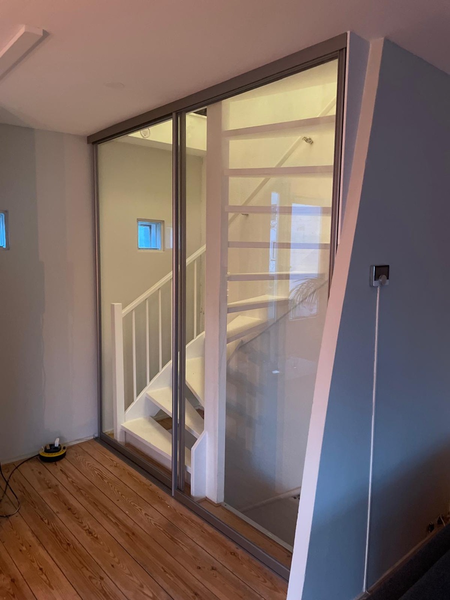 Staallook schuifdeuren voor een trap Inox vanaf - Afbeelding 16