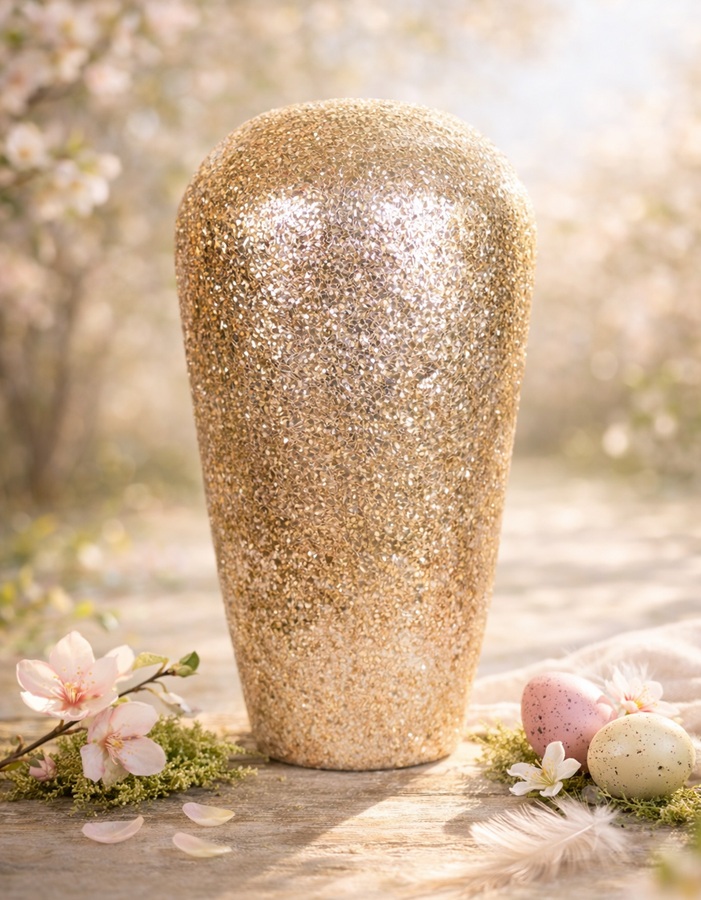 Vaas Champagne goud mosaic 32x32x49cm