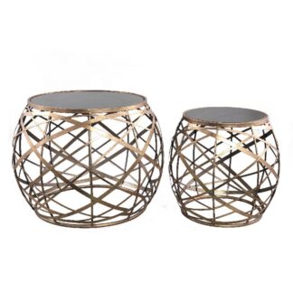 Showroommodel PTMD glazen bijzettafels, set van 2