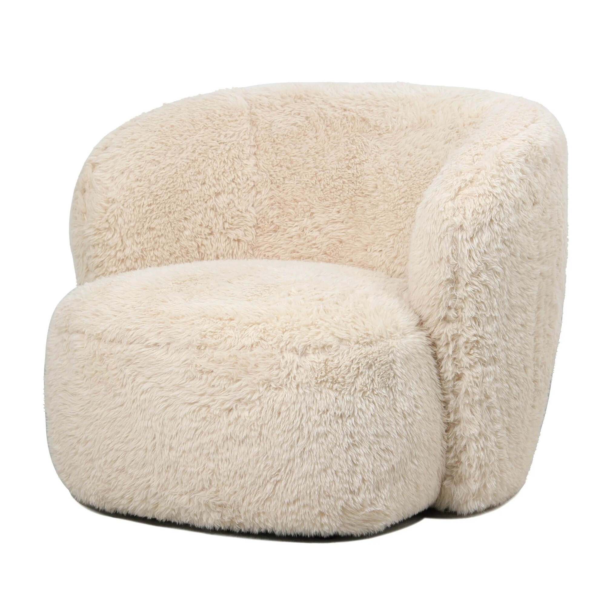 PTMD Aphrodite Beige fauteuil fur - Afbeelding 3