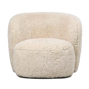 PTMD Aphrodite Beige fauteuil fur - Afbeelding 2