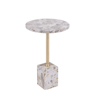 PTMD Ebe bijzettafel marmer 36×36×55 cm