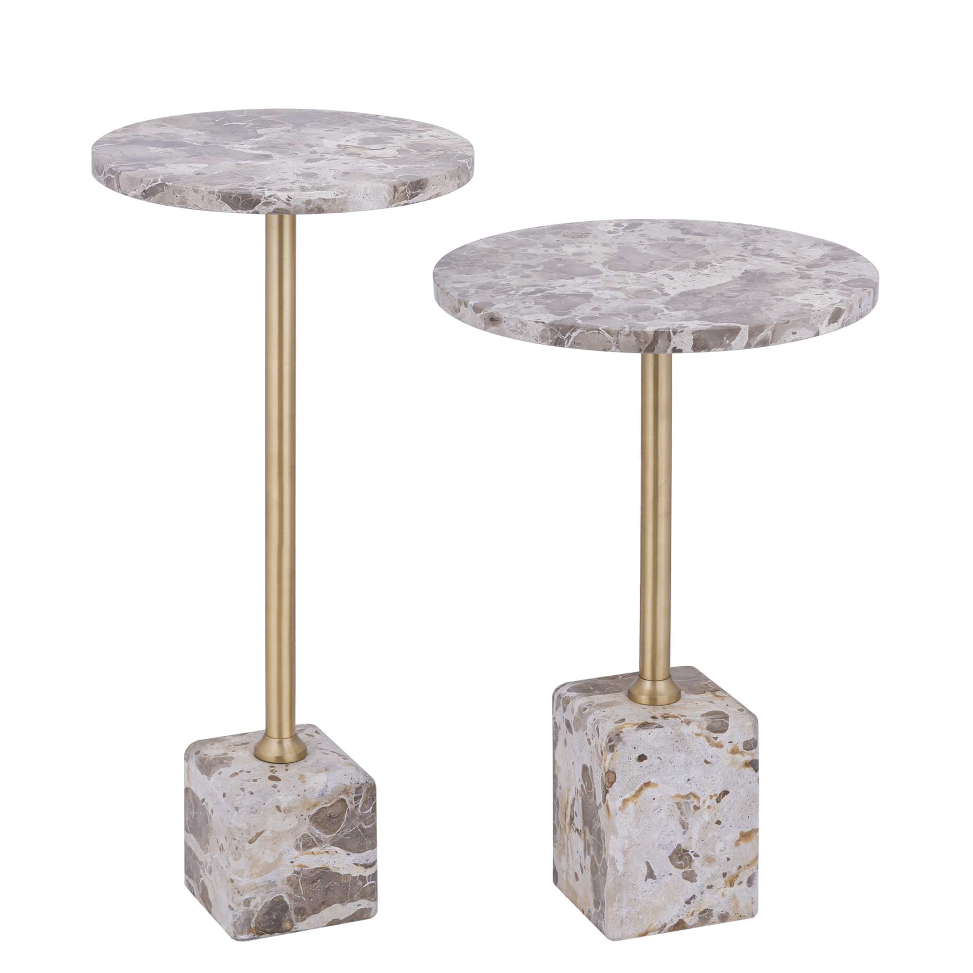 PTMD Ebe bijzettafel marmer 36×36×55 cm - Afbeelding 2